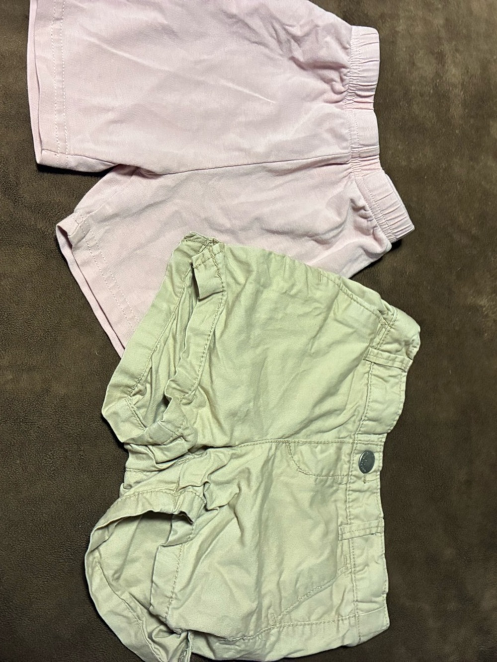 Light Pink and Light Khaki Girls' Shorts Duo size 4